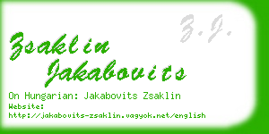 zsaklin jakabovits business card